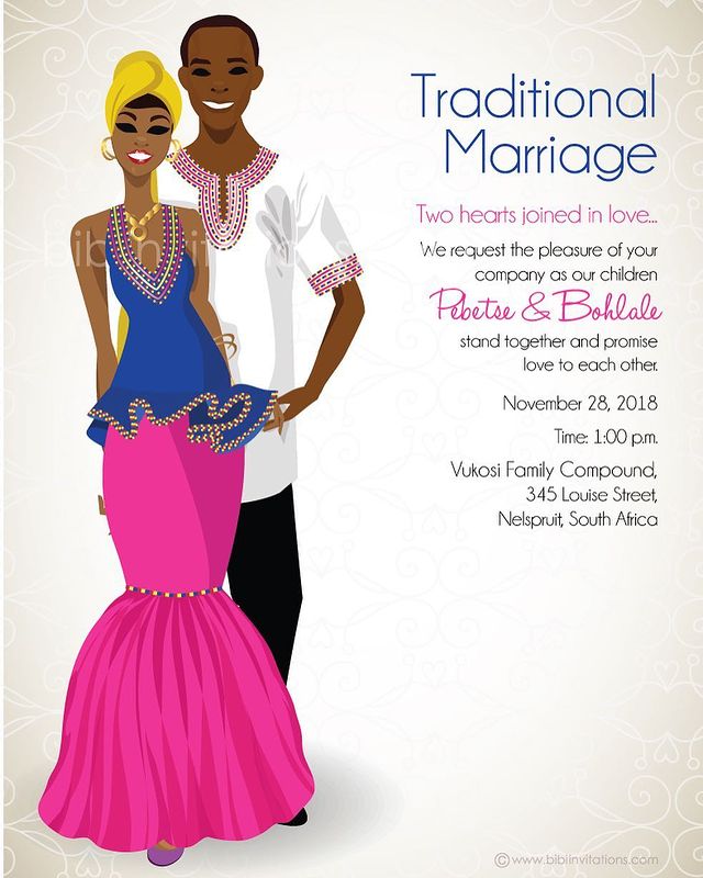 African Inspired Wedding Invitations - Bellafricana