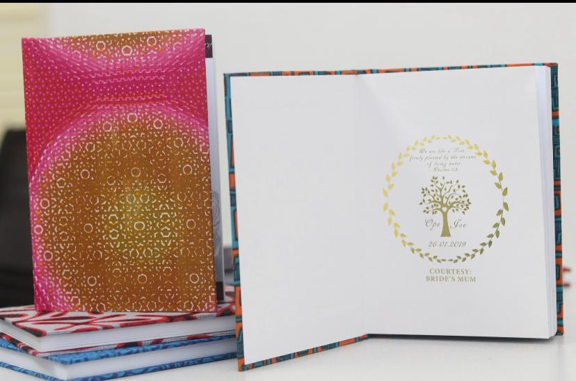 Bellafricana ankara fabric notebooks for wedding souvenirs