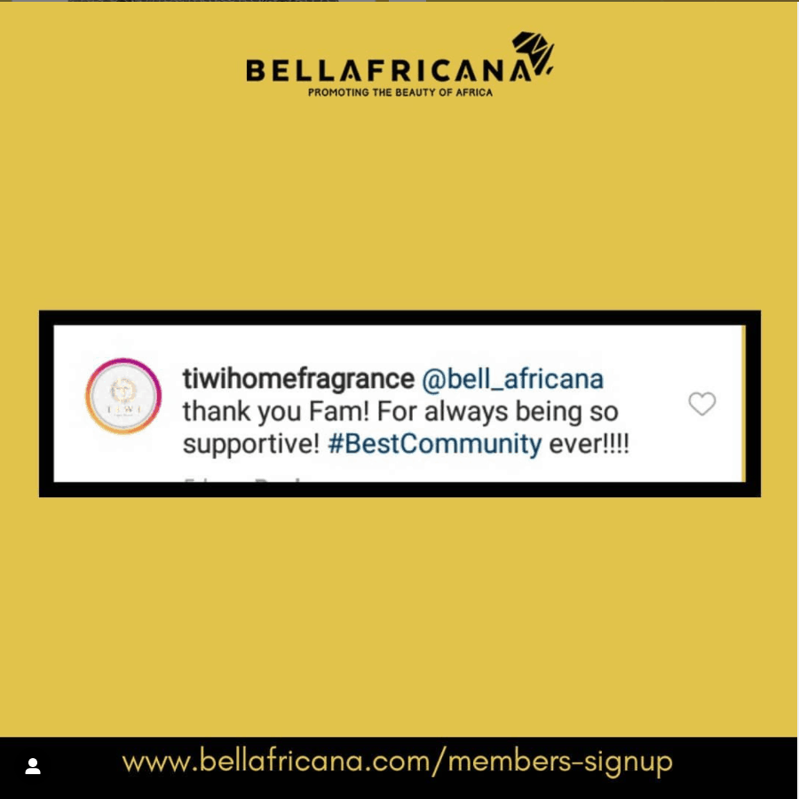 Bellafricana testimonials from the community of creative entrepreneurs in the family. Home to creative entrepreneurs
