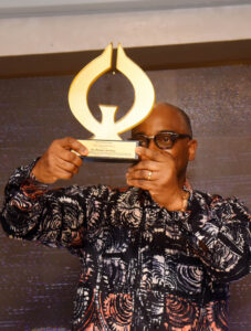 Mr Olusegun Awolow receiving an award at the ACE Awards Africa third edition