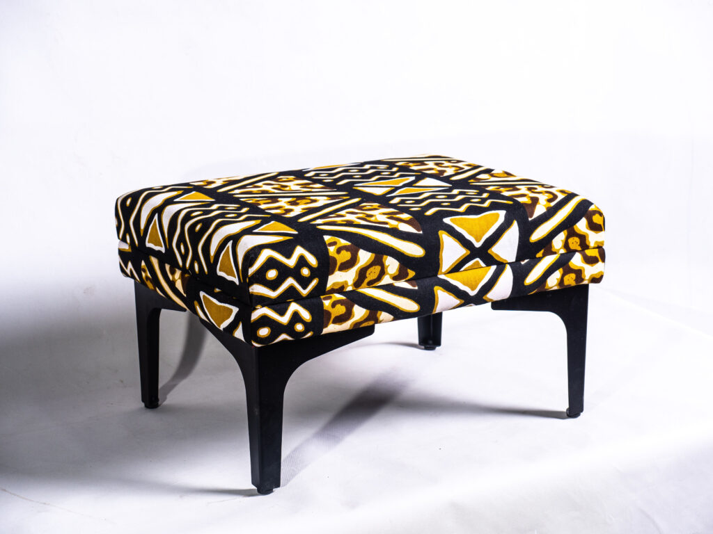 Adinkra florals footstool - 6 inches sold on bellafricana marketplace
