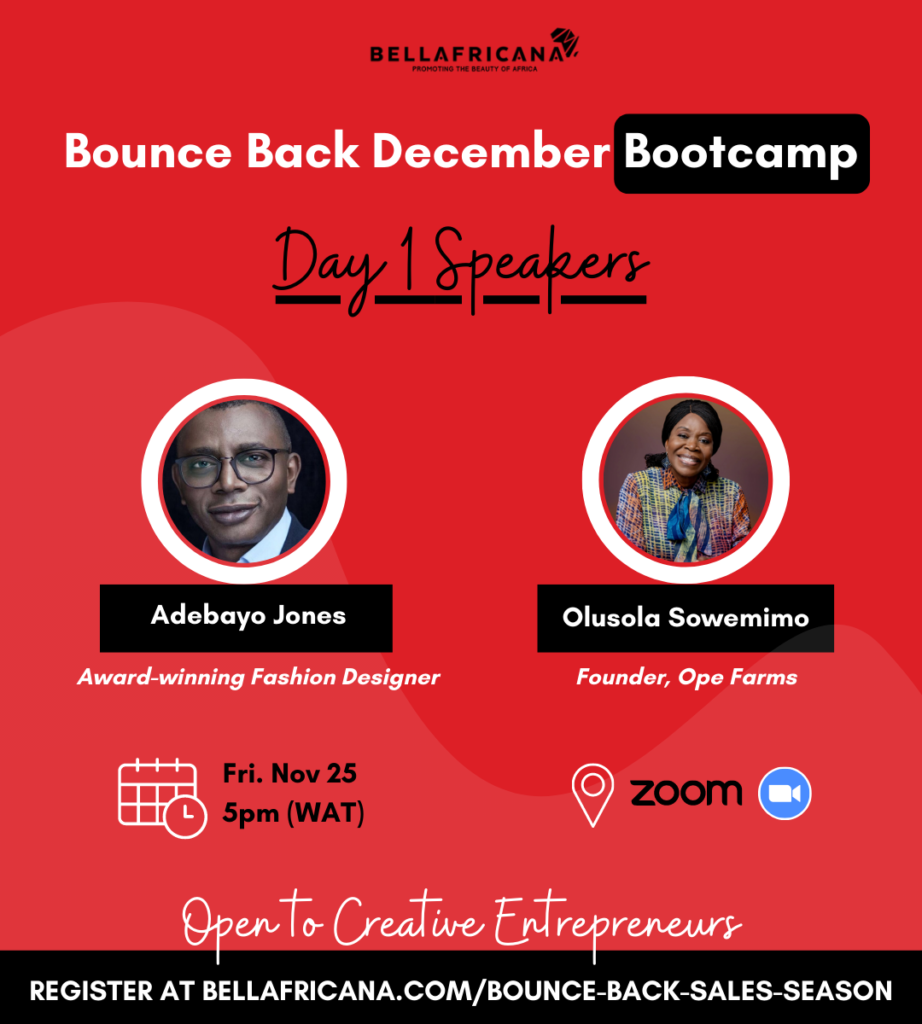 Bellafricana Bounce Back December Bootcamp Day 1